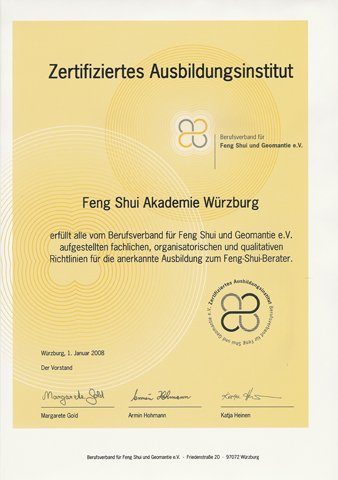 Zertifizierter Feng-Shui-Ausbilder